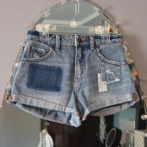 High waisted vintage jean shorts
